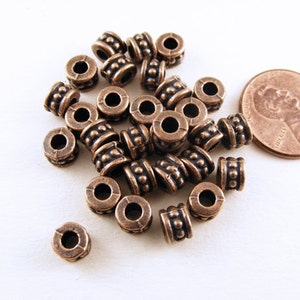 Antique Copper Spacer Bead 6mm  (22 pcs)