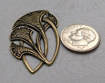 Oxidized Brass Filigree Art Nouveau (Qty 1) 39x22mm AT-829-B