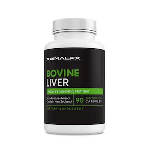 PRIMALRX Bovine Liver: Grass Fed Beef Liver Capsules – Beef Organ Supplement (Vitamin A, B12, Choline, Heme Iron Supplements) – 90 Capsules
