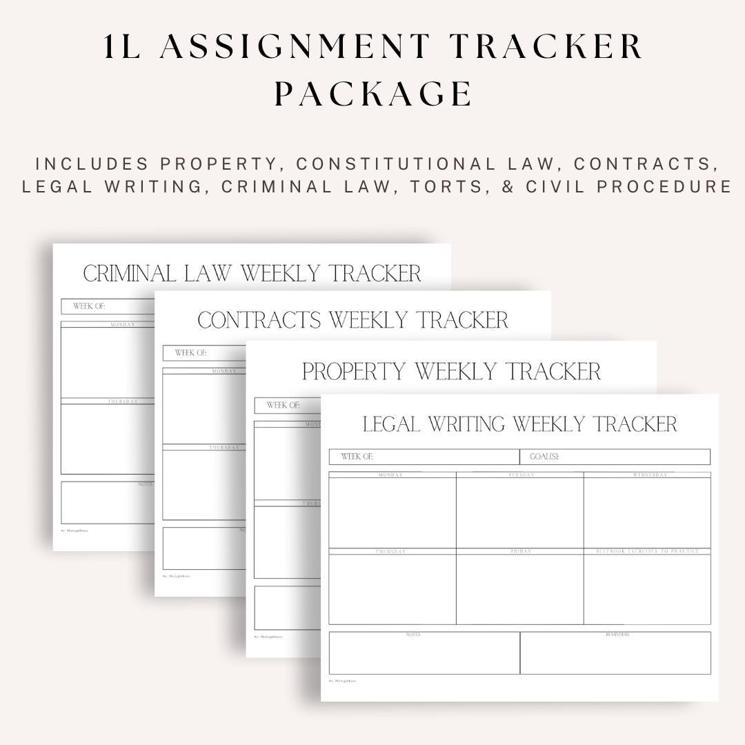 1L Assignment Tracker Package - Etsy
