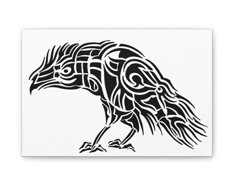 Grumpy Raven Print on canvas