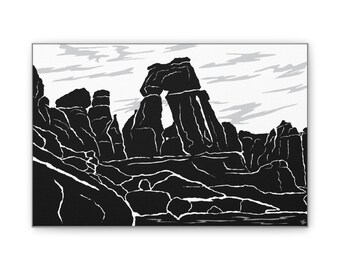 Druid Arch Drawing on Canvas