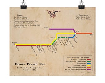 Hobbit Subway Map Print