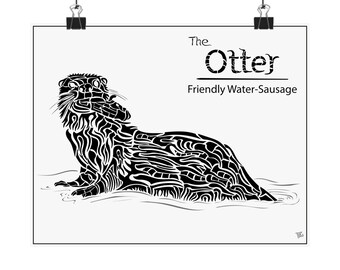 Otter with a Fish Print