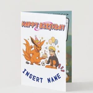 Naruto birthday greeting card - editable