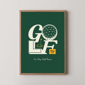 Vintage Golf Art Print: Minimalist Typography, Golfer Gift (Digital Download)