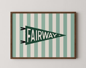 Vintage Golf Art Print: Fairway Poster, Retro Wall Decor (Digital Download)