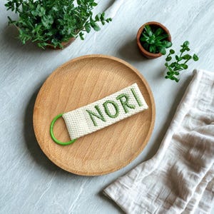 Mini Embroidered Name Tag | Back to School Keychain | Kids Name Tag | Personalized Backpack Tag | Name Key Chain | Lunch Bag Tag