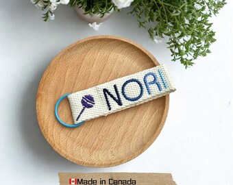 Custom Embroidered Kids Name Tag – Backpack Keychain