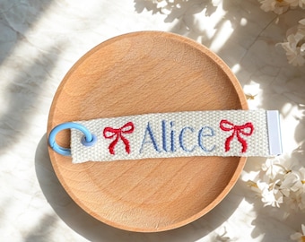 Personalized Embroidered Name Tag | Custom Keychain for Backpacks & Bags