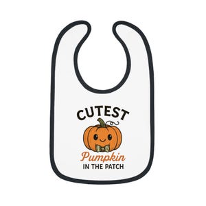 Adorable Baby Bib for Fall, Cute Pumpkin Bib, Infant Feeding Bib, Halloween Baby Gift, Adorable Baby Accessories