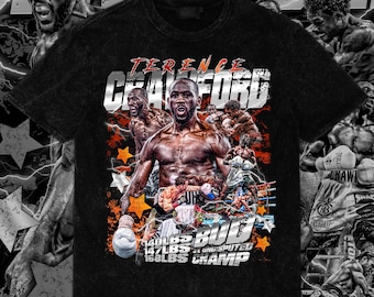 Terence Crawford PNG Design | Vintage | Retro Tee Art | 14x17 in Front Design 300DPI Digital Download w/Halftone File for DTF & DTG Printing