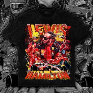 Lewis Hamilton Custom Design 14x17inches PNG | Retro Vintage Style Front Design | Digital Download for DTF/DTG Printing + Halftone File