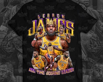 LeBron James PNG-design – Retro vintage-stil | 13 x 15 tum digital nedladdning för DTF/DTG-utskrift | Klar för utskrift