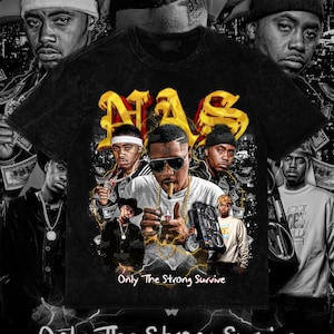 Nas PNG Design | Retro Vintage Hip-Hop Tee Art | Front Design Only 13x15 in | 300DPI Digital Download + Halftone | For DTF & DTG Printing