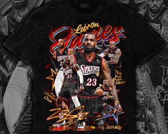 LeBron James Bootleg Tee Design Set | 16x20 PNGs + Halftone | Retro Basketball Streetwear Digital Download
