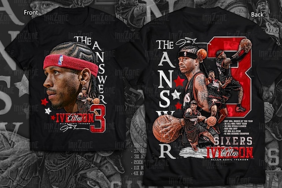 Allen Iverson PNG Design – Retro Vintage, With Halftone | 13x15in