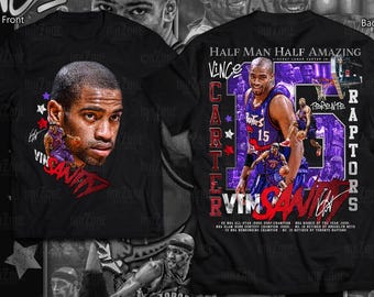 Vince Carter Retro Vintage Basketball T-Shirt Design | 14x17PNG Digital Download | Front & Back Artwork | Printable 300 DPI | DTF DTG Read