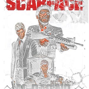 Scarface Custom Design Tee | Front Design Only | 14x17 in PNG Digital ...
