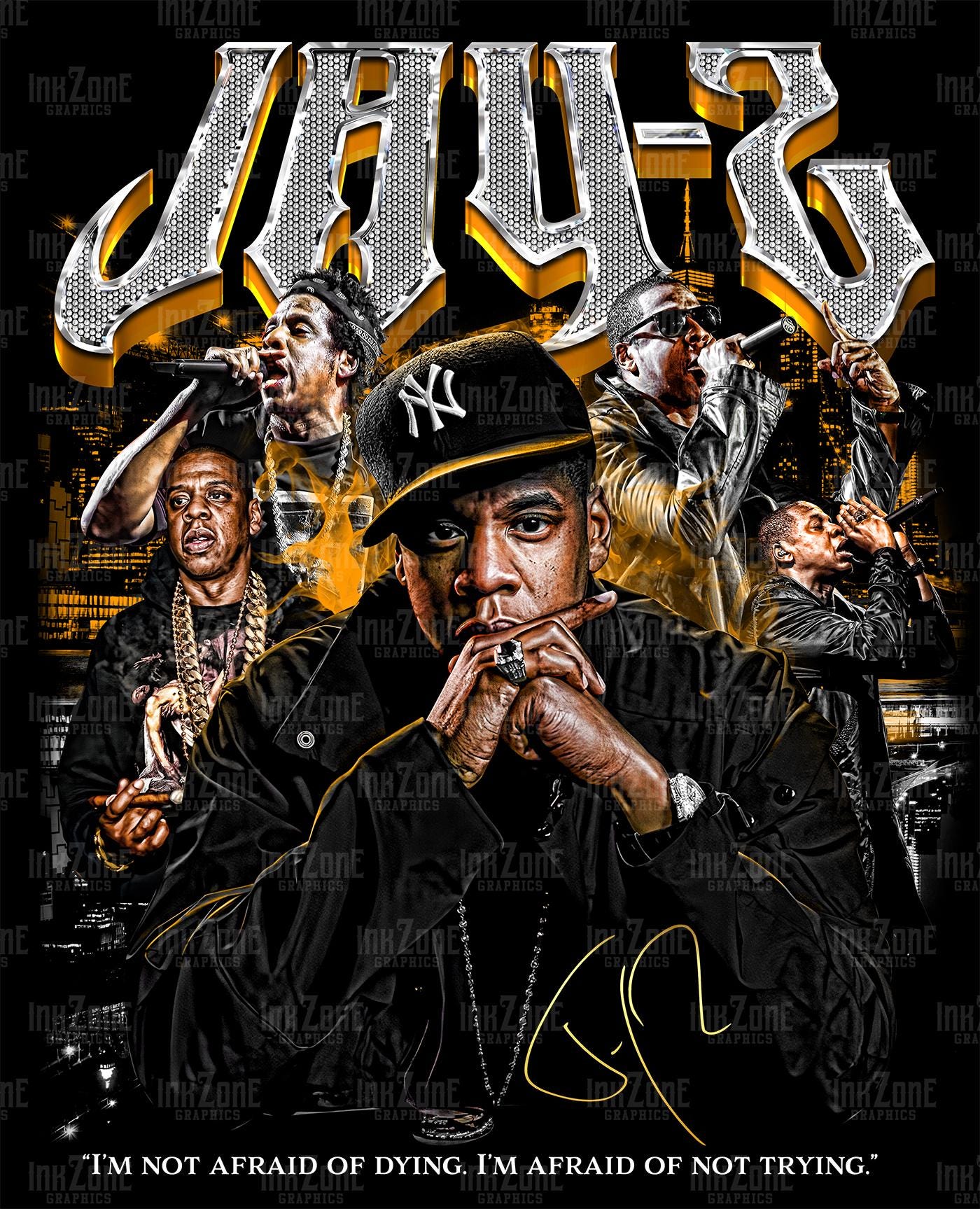 Jay-z Retro Hip-hop Design PNG With Halftone | Vintage Rap Artwork