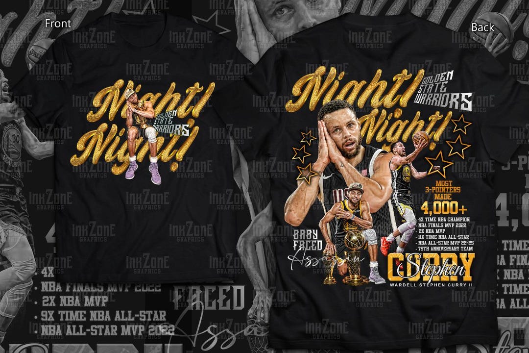 Stephen Curry Night Night Custom Design Tees PNG Digital Download