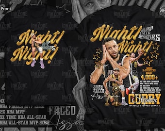 Stephen Curry Night Night Custom Design Tees PNG Digital Download Retro Vintage Ready to Print with Halftone File Best for DTF&DTG Printing
