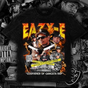 Eazy-E benutzerdefinierte Design-T-Shirts PNG | Retro Hip-Hop Kunstwerk | 13 x 15 Zoll Front Design Digital Download mit Halbtondatei für DTF & DTG-Druck