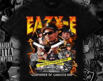 Eazy-e Custom Design Tees PNG | Retro Hip-hop Artwork | 13x15 in