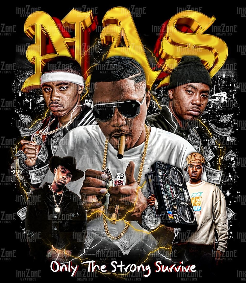Nas PNG Design | Retro Vintage Hip-hop Tee Art | Front Design Only ...