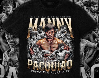Manny Pacquiao Boxing Design PNG | Vintage Fighter Artwork | 14x17 Front Design | 300 DPI | with Halftone File | Digital Download