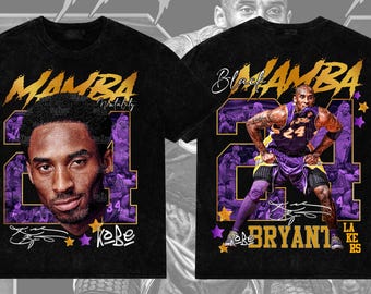 Kobe Bryant Front and Back PNG Design – Retro Vintage Style | 16x20inches Digital Download for DTF/DTG Printing | Ready to Print