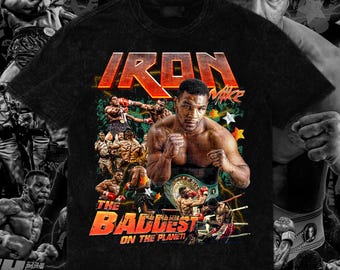 Mike Tyson Custom Design Tee | Retro Vintage Boxing Artwork | 14x17 inches PNG Digital Download | Front Design with Halftone | 300 DPI