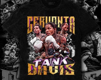 Diseño personalizado de Gervonta Davis PNG / Ilustración frontal retro vintage / 13 x 15 pulgadas Descarga digital con archivo de semitonos para impresión DTF y DTG