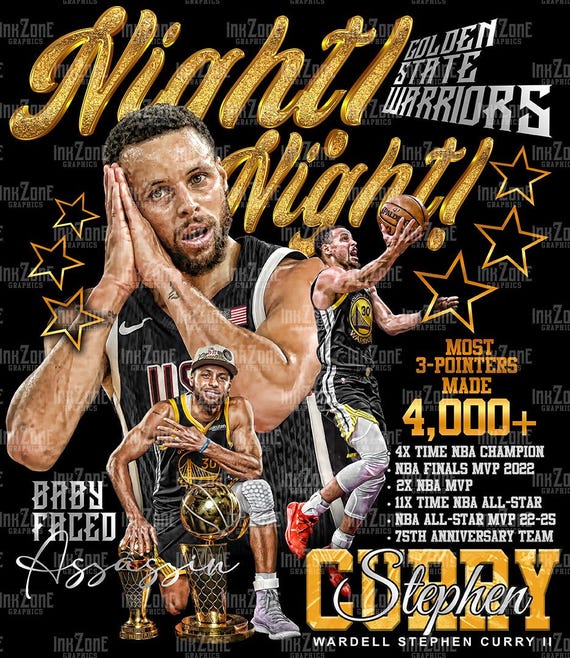 Stephen Curry Night Night Custom Design Tees PNG Digital Download