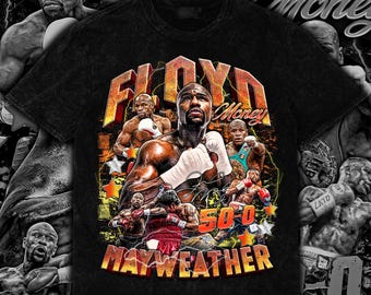 Floyd Mayweather Retro Boxing Design | 14x17 PNG | Vintage Sports Artwork | Front Design Only 300 DPI with Halftone File | Instant Download