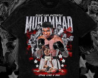 Muhammad Ali Custom Design Tee | Retro Vintage Boxing Artwork | 16x20 inches PNG Digital Download | Front Design with Halftone | 300 DPI