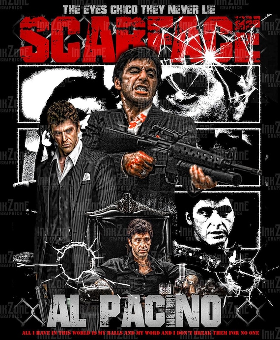 Scarface Custom Design Tee | Front Design Only | 14x17 in PNG