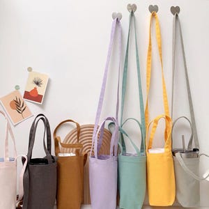 Watter Bottle Sleeve, Reusable Canvas Cover, Insulated Bottle Holder For School, Office, Travel, Gift For Her And For Him
