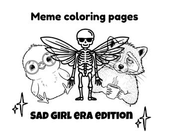 Funny Meme Coloring Pages: Stress Relief Printable (PDF & PNG Download)