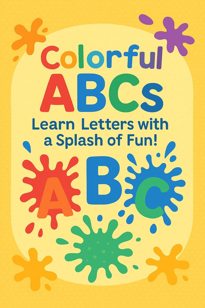 Colorful Abcs: Learn Letters With a Splash of Fun - Etsy
