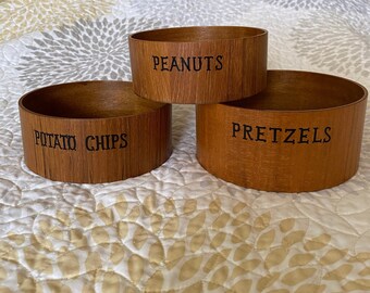 Mid Century Wood Nesting Snack Bowls by~ Continental Wood Styles Japan