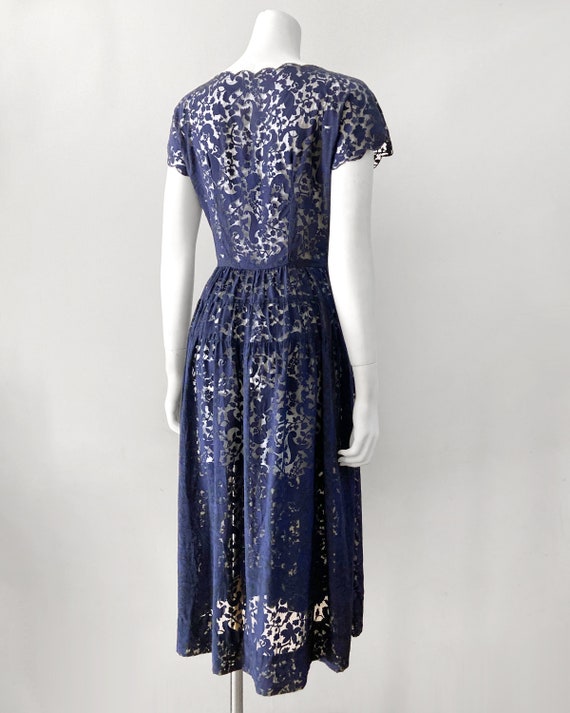 1950s Devoré Dress–S - image 6