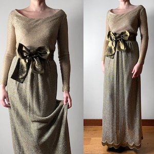 1960s Gold Lurex Evening Ensemble–S