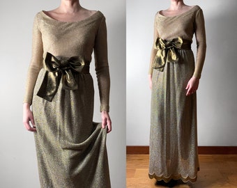 1960s Gold Lurex Evening Ensemble–S