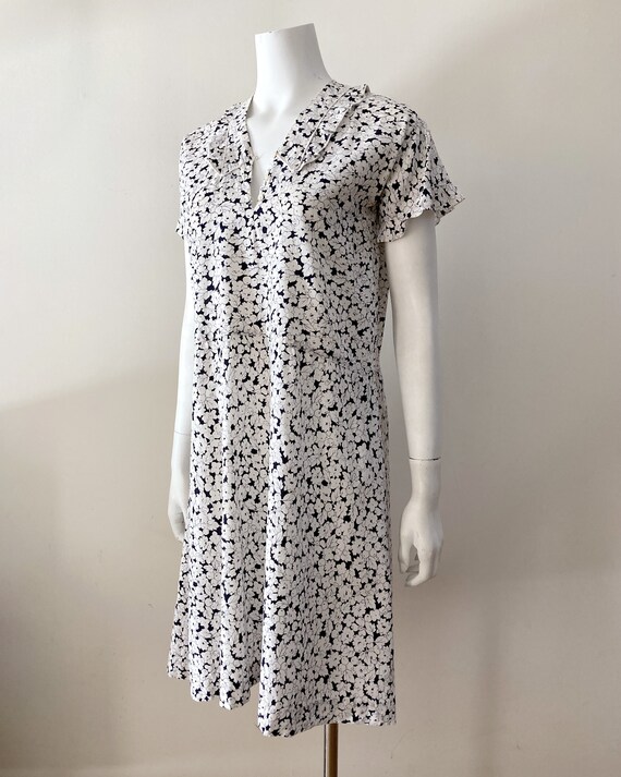 1920s Floral Cotton Dress–M - image 2