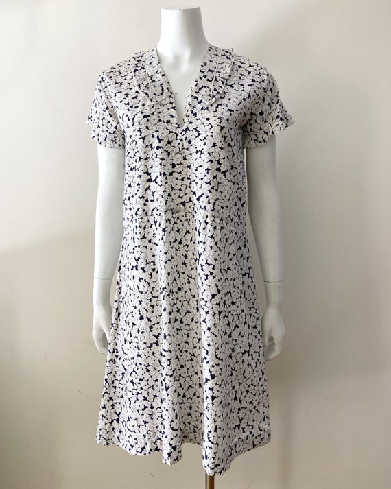 1920s Floral Cotton Dress–M - image 4