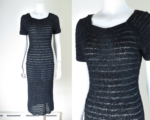 1930s Ribbon Knit Dress - S/M