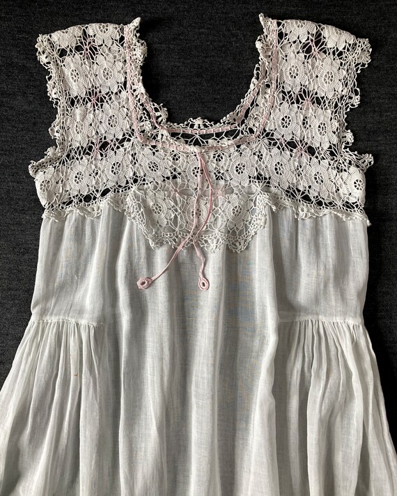 1920s Crochet Lace NightdressM Gem