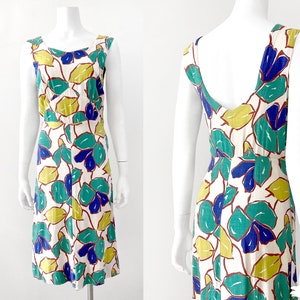 1930s Abstract Floral Cotton Dress–XS