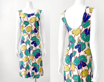 1930s Abstract Floral Cotton Dress–XS